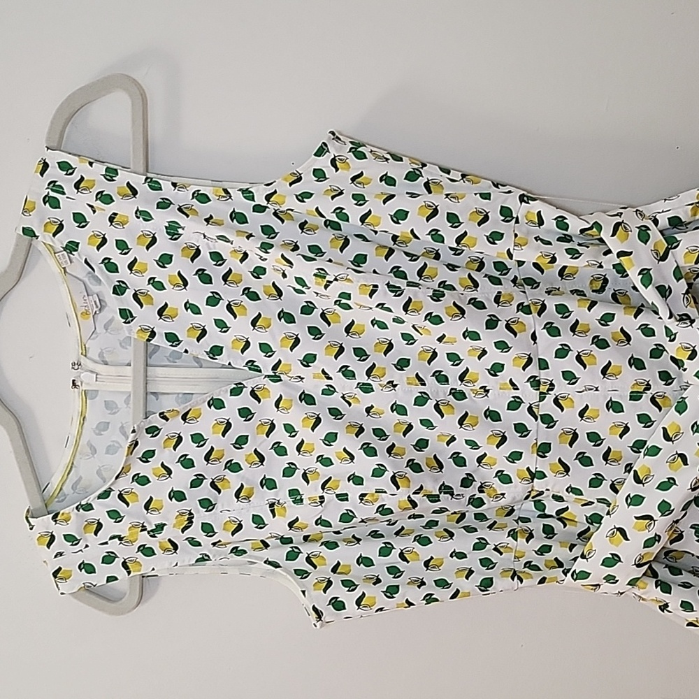 Boden  Kelly Green / Yellow Mischa Belted Sleeveless Dress Lemon print Size 10 - Picture 4 of 16